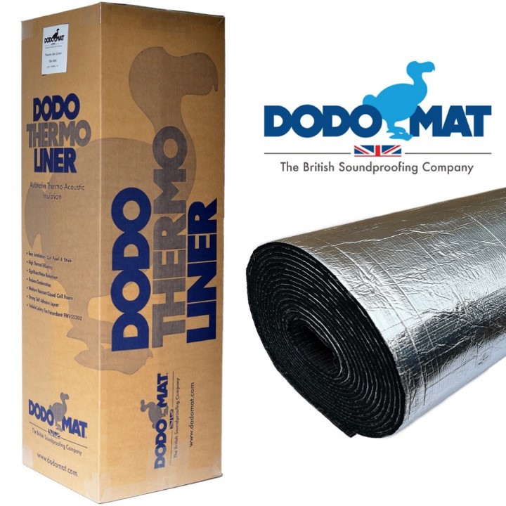 Roll of Dodo Thermo Liner Pro closed-cell insulation beside its box